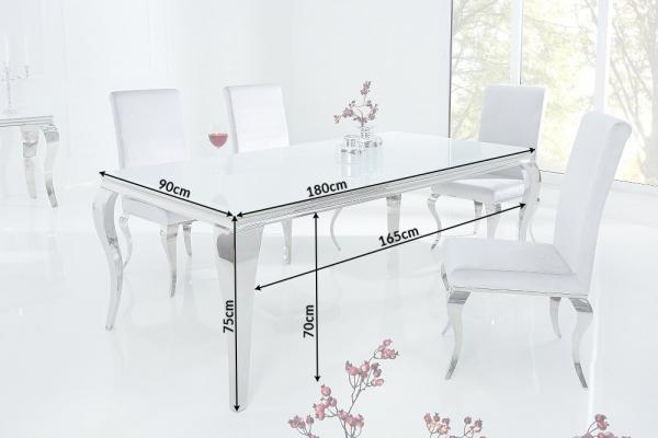 Elegantný dizajnový jedálenský stôl MODERN BAROQUE 180 cm biely