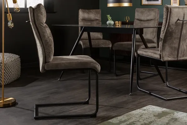 Dizajnová konzolová stolička COMFORT starožitná taupe