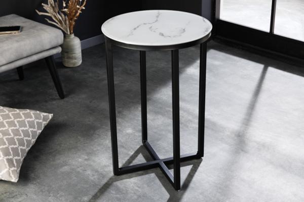 Elegantný príručný stolík ELEGANCE 40 cm, mramorový dekor