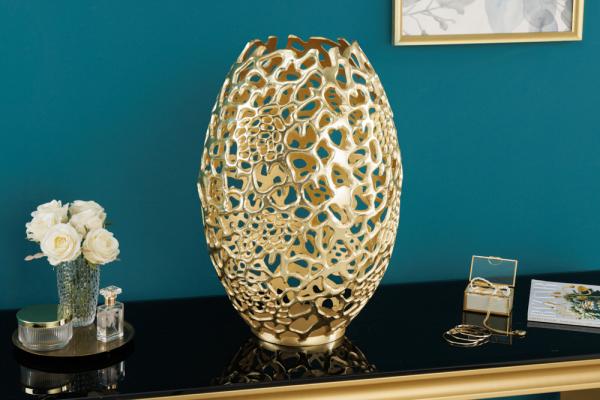 Filigránska váza ABSTRACT LEAF 50 cm, zlatá