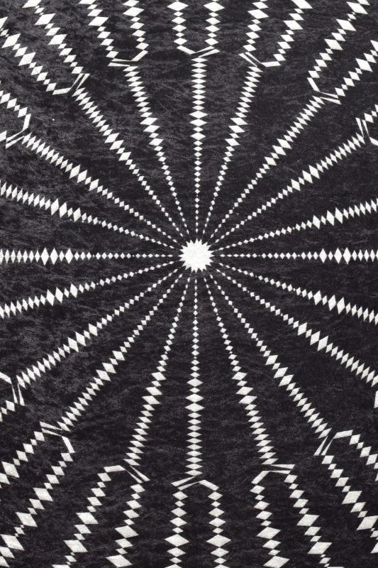 Elegantný okrúhly koberec BUIO 100 cm, čierny, biely