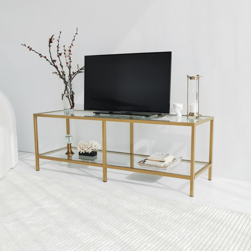 Dizajnový TV stolík GOLD 130 cm, matný, zlatý