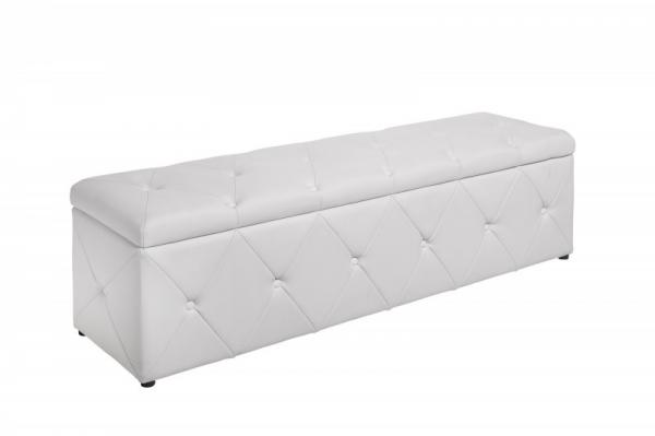 Elegantná posteľná lavica EXTRAVAGANCIA 140 cm biely dizajn Chesterfield