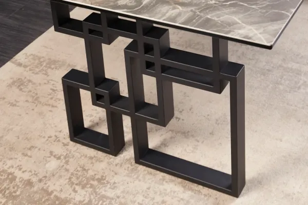 Dizajnový jedálenský stôl ATLANTIS 200 cm, taupe keramika v mramorovom vzhľade