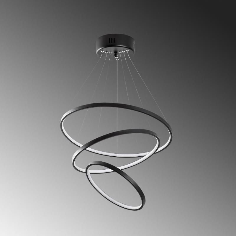 Dizajnový LED luster SIMIT 80 cm, čierny