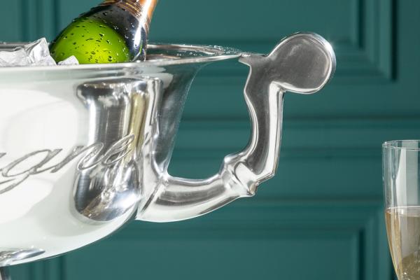 Exkluzívny chladič na šampanské CHAMPAGNE 40 cm strieborný leštený