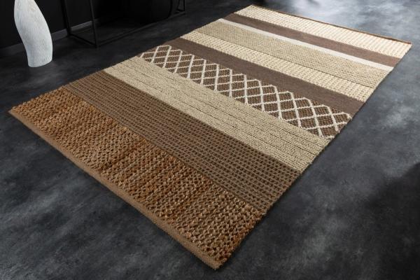 Ručne tkaný koberec INKA 230x160 cm, hnedo béžový, bavlna