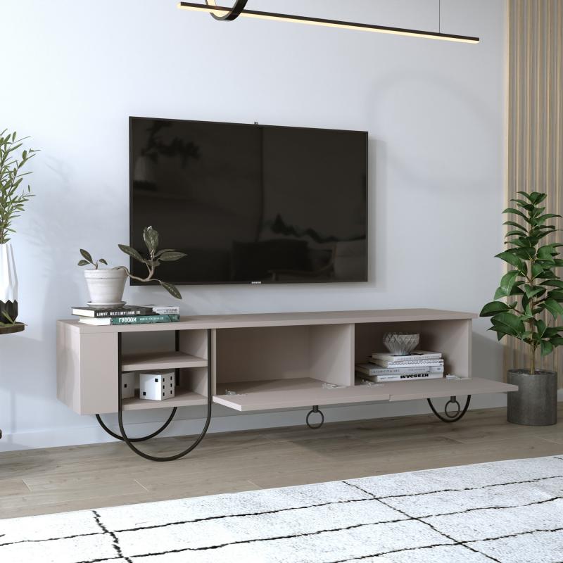 Dizajnový TV stolík NORFOLK 150 cm, MDF, mocha