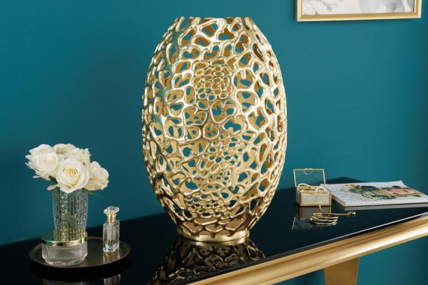 Filigránska váza ABSTRACT LEAF 50 cm, zlatá