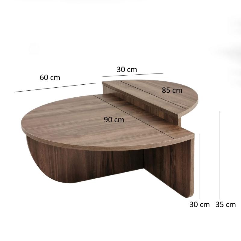 Elegantný konferenčný stolík PODIUM 90 cm, MDF, hnedý