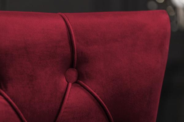 Stolička CASTLE Chesterfield vintage červená, zamat