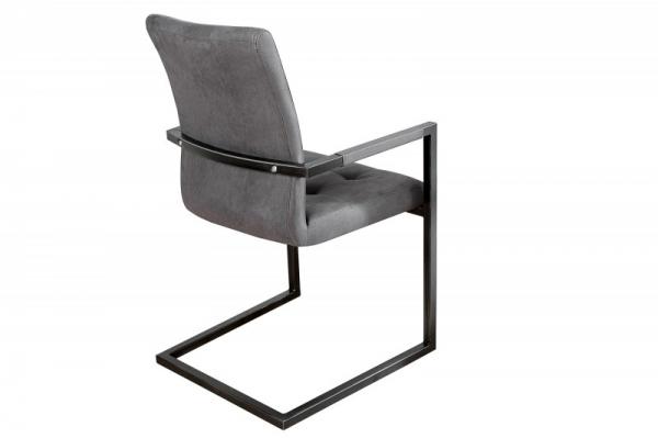 Konzolová stolička OXFORD vintage šedá s lakťovou opierkou