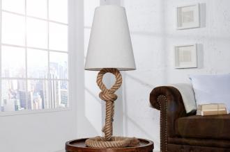 Námorná stolová lampa SEVEN SEAS 80 cm biela, prírodná