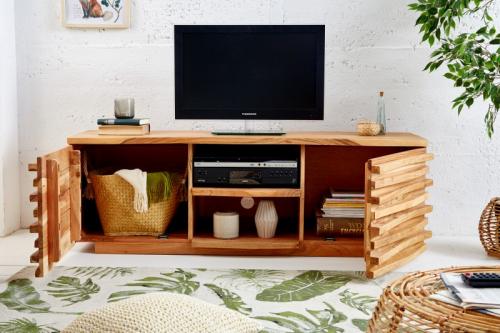 Masívny TV stolík RELIEF 150 cm akácia, prírodný