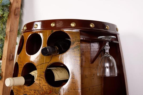 Stojan na víno z masívneho dreva SEVEN SEAS 100 cm, borovica, na 24 fliaš