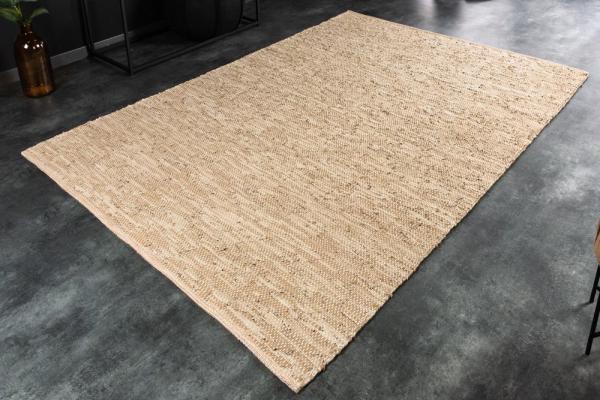 Ručne tkaný koberec PURE 230x160 cm béžový, pravá koža