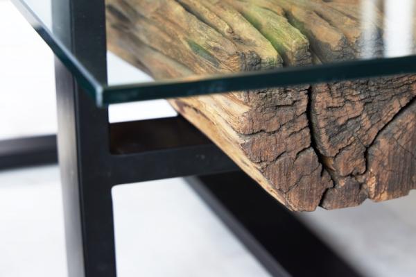 Masívny konferenčný stolík BARRACUDA 130 cm, teak, prírodný