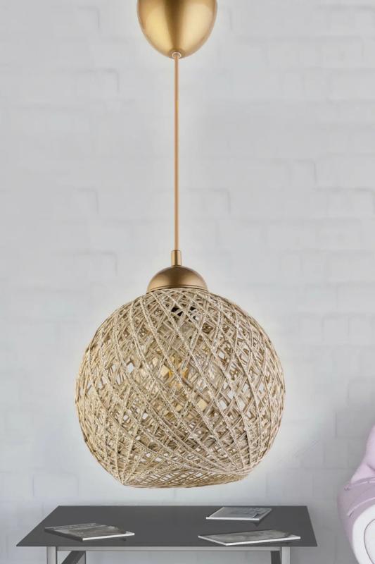 Elegantná závesná lampa DALA 22 cm, krémová, zlatá