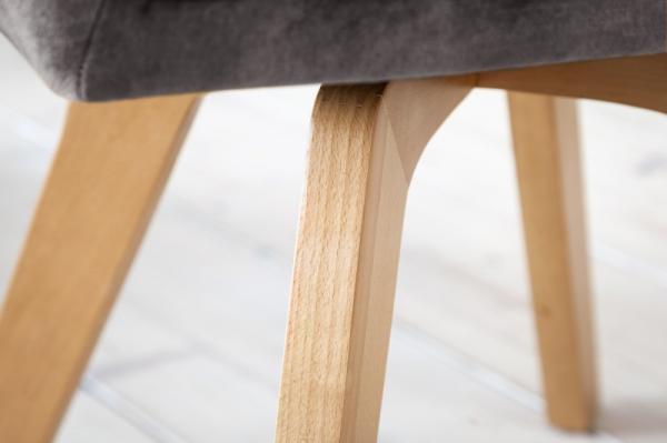 Otočná dizajnová stolička LIVORNO, šedá, zamat