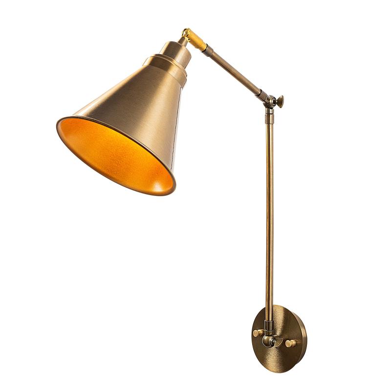 Dizajnová nástenná lampa BERSTE 56 cm, matná, zlatá