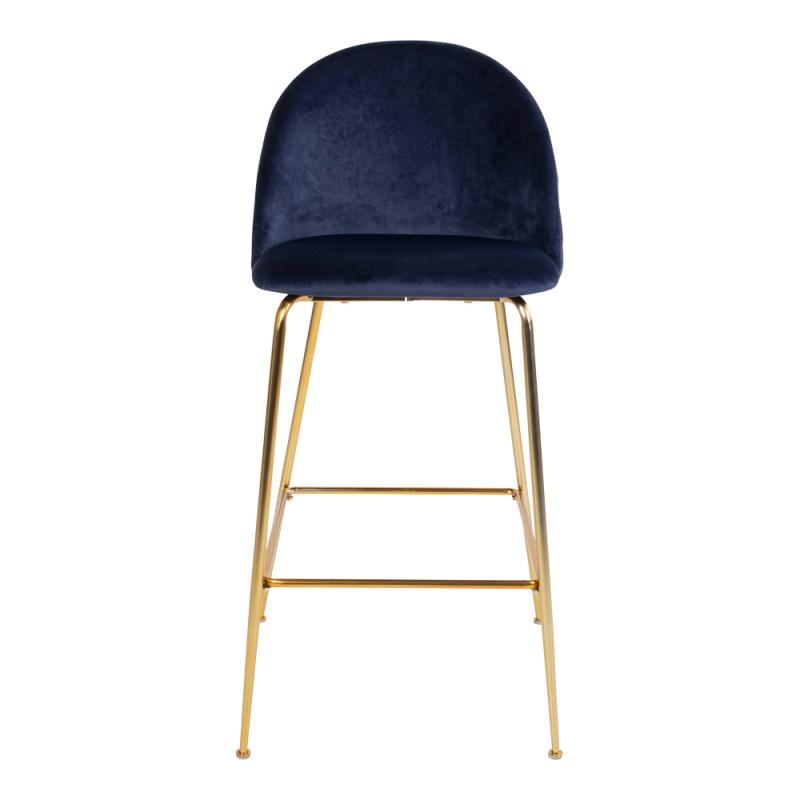 Dizajnová barová stolička LAUSANNE, modrý zamat