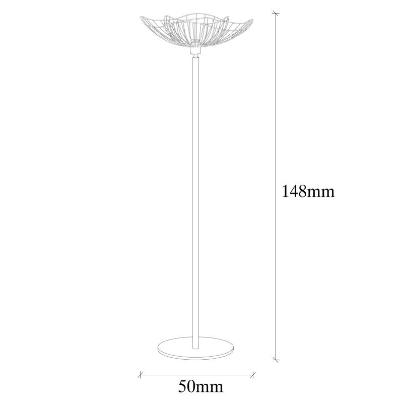 Elegantná stojanová lampa FARAC 148 cm, čierna