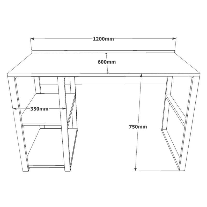Elegantný pracovný stôl MIA 120 cm, MDF, hnedý