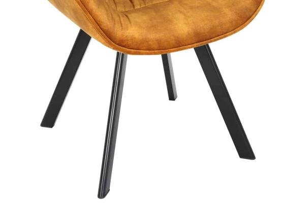 Dizajnová stolička THE DUTCH COMFORT retro horčicovo žltá, zamat