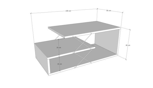 Dizajnový konferenčný stolík CAYENNE 100 cm, MDF, biely