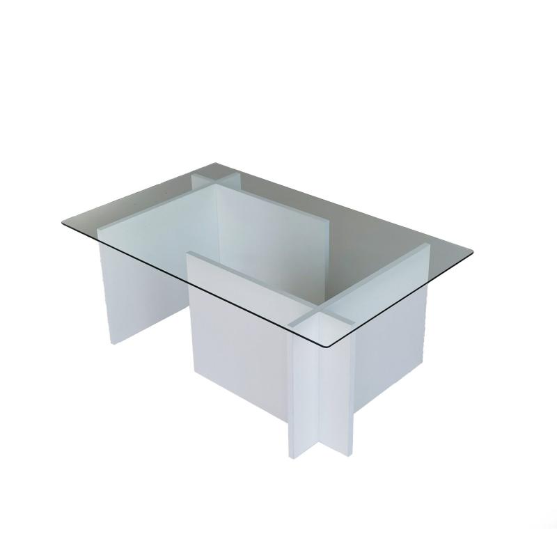 Dizajnový konferenčný stolík ESCAPE 105 cm, MDF, biely