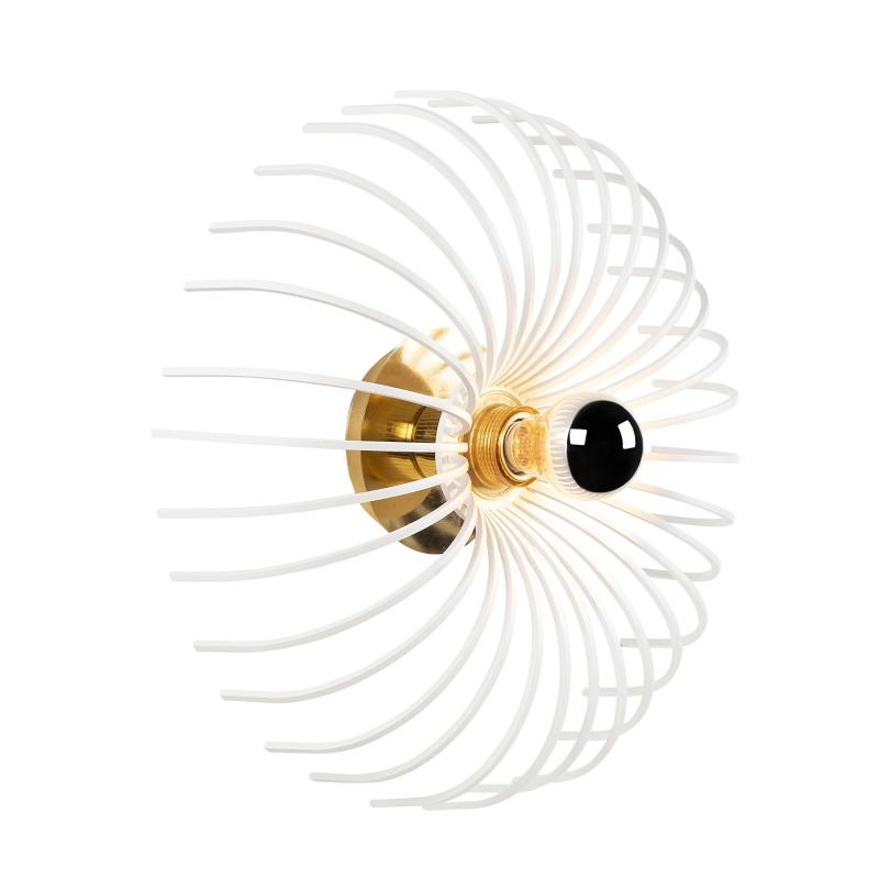 Dizajnové nástenné svietidlo ASPENDOS 36 cm, biele, zlaté