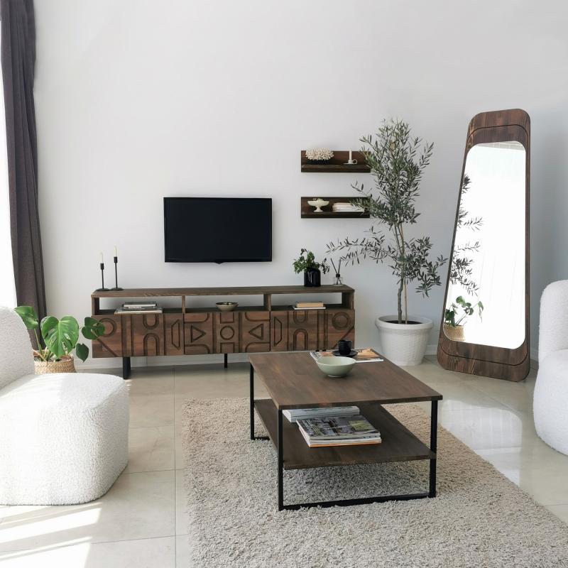 Masívny TV stolík ARISTO 170 cm borovica, prírodný