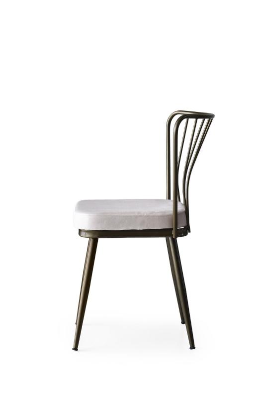 Dizajnová stolička YILDIZ, biela, zamat
