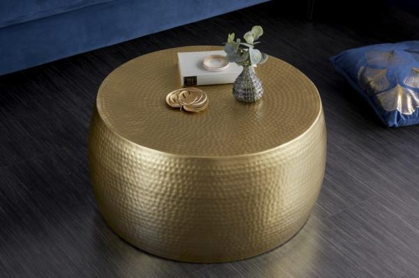 Ručne vyrábaný konferenčný stolík ORIENT II 60 cm, zlatý