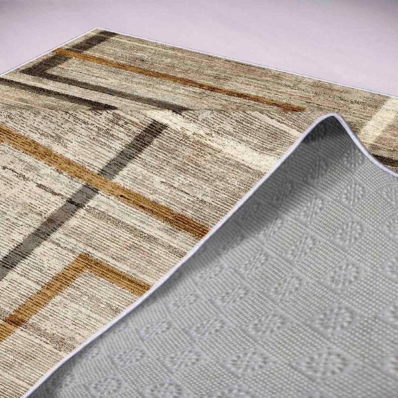 Moderný koberec WOOKECE 160 x 230 cm, hnedý, šedý
