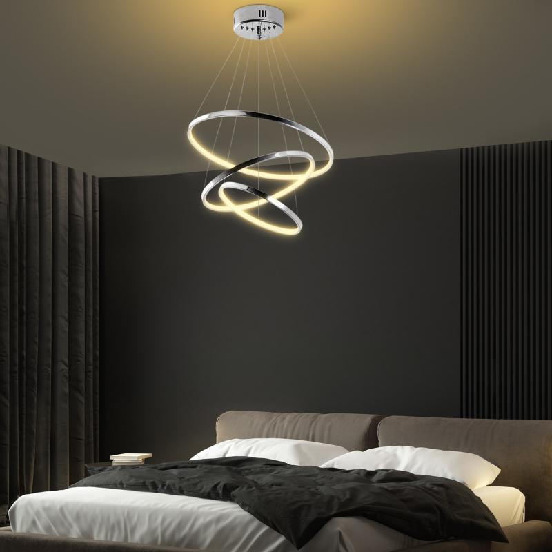 Dizajnový LED luster SIMIT 80 cm, chrómový