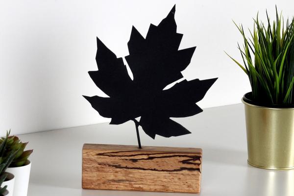 Dizajnová dekorácia javorový list MAPLE 27 cm, kov, čierna