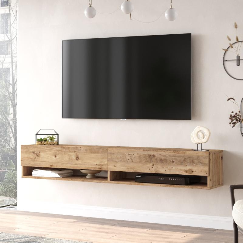 Moderný TV stolík FRAR 180 cm, MDF, prírodný