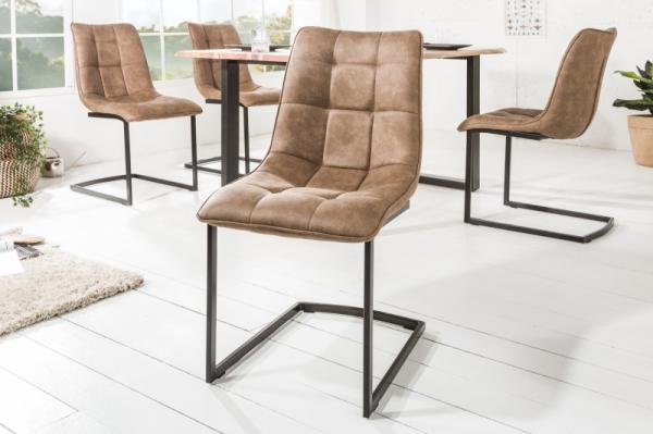 Dizajnová konzolová stolička MIAMI taupe hnedá, kovový rám