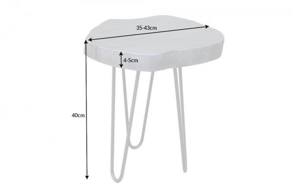 Priemyselný príručný stolík GOA 43 cm akácia, šedý