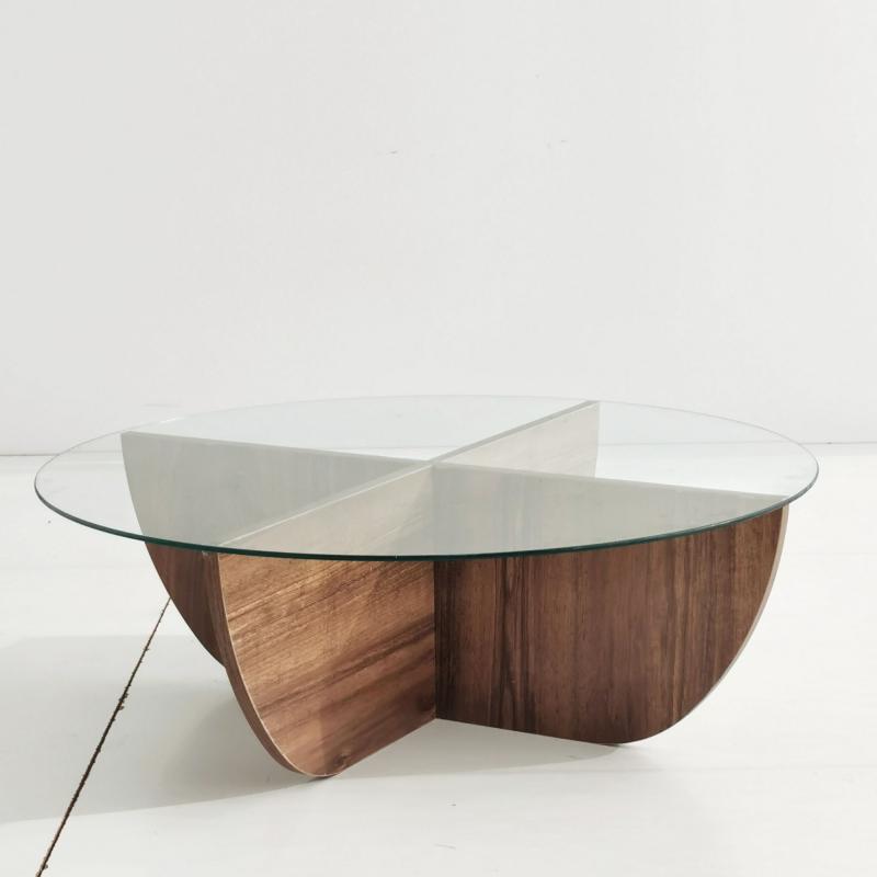 Dizajnový konferenčný stolík BUBBLE 90 cm, orech, hnedý