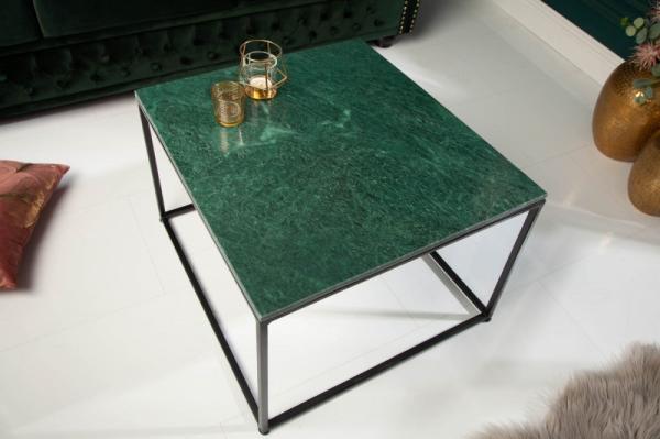Dizajnový konferenčný stolík ELEMENTS 50 cm mramorovo zelený