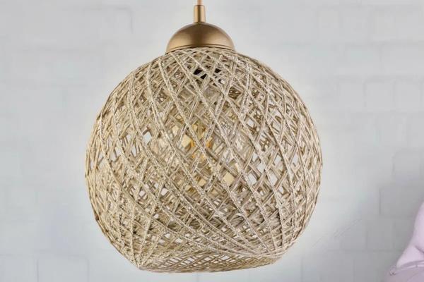 Elegantná závesná lampa DALA 22 cm, krémová, zlatá