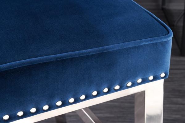 Barová stolička CASTLE Chesterfield kráľovská modrá, zamat