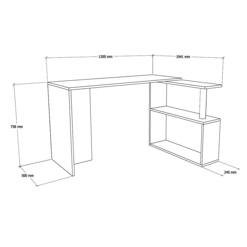 Dizajnový pracovný stôl CAYKO 130 cm, MDF, orechová dýha