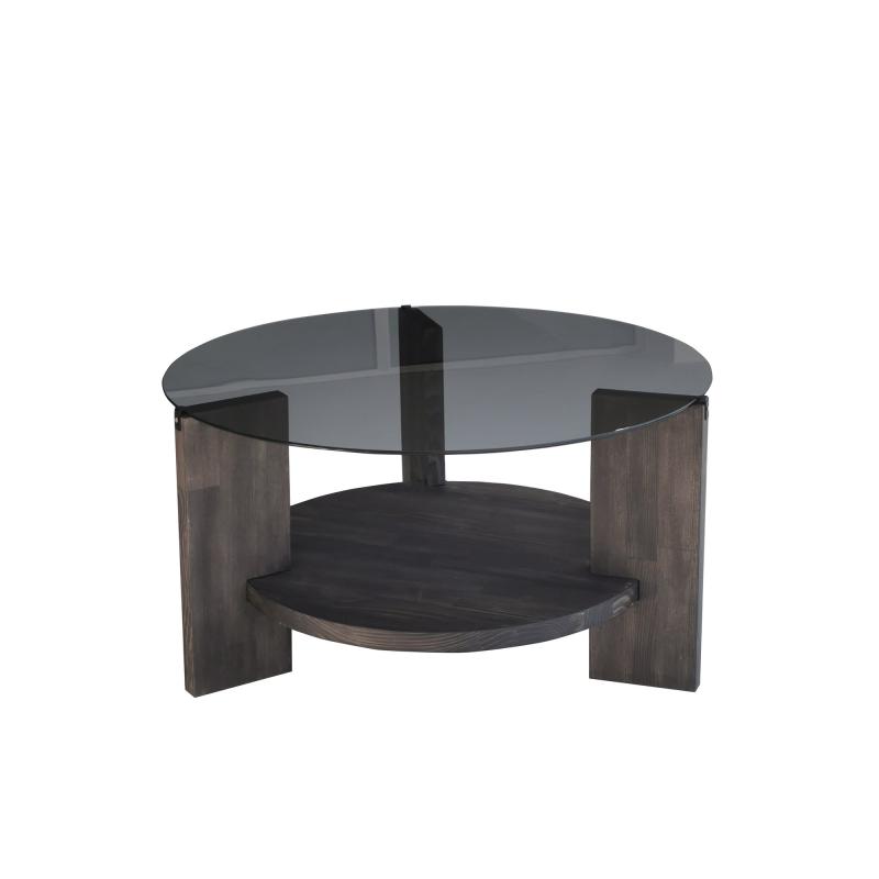 Masívny konferenčný stolík MONDO 75 cm, tmavo hnedý, matný