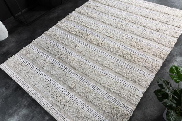 Ručne tkaný koberec WOOL CLOUD 230x160 cm, slonová kosť, bavlna