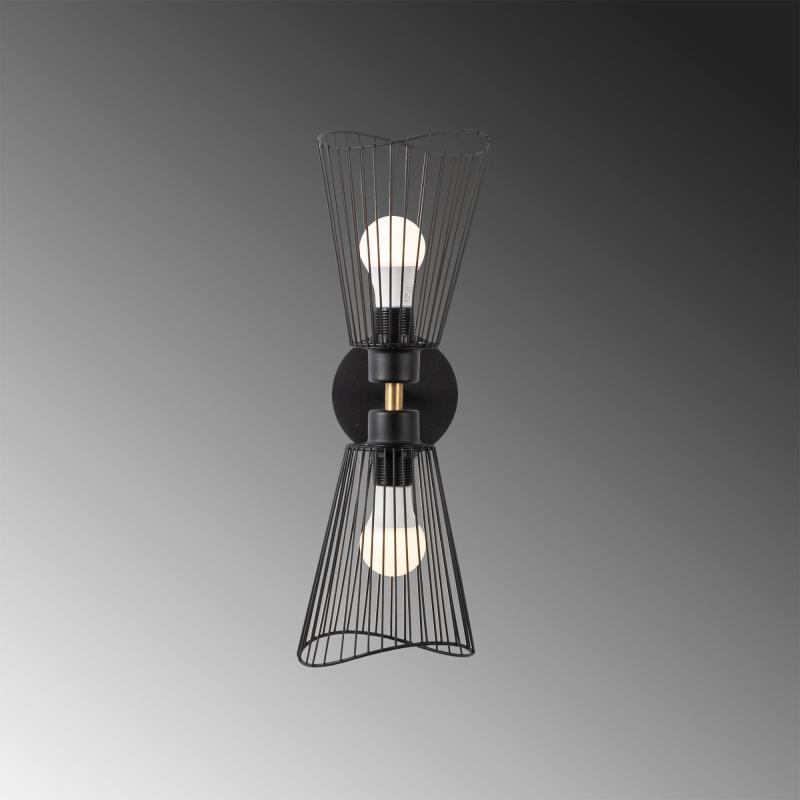 Priemyselná nástenná lampa ZEYNO 48 cm, čierna