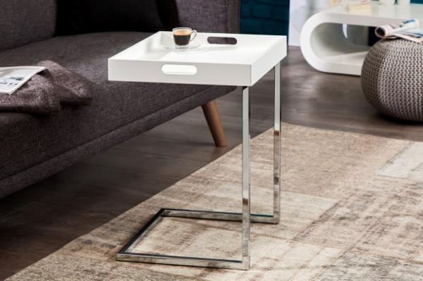 Dizajnový príručný stolík CIANO 40 cm biely