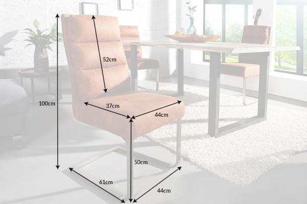 Dizajnová konzolová stolička COMFORT svetlohnedá, rám z nerezovej ocele